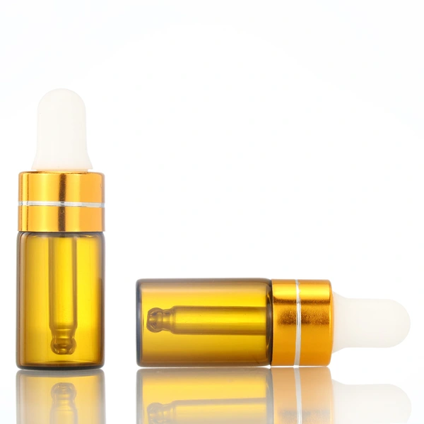 5ml small glass bottle with pipette threaded dropper