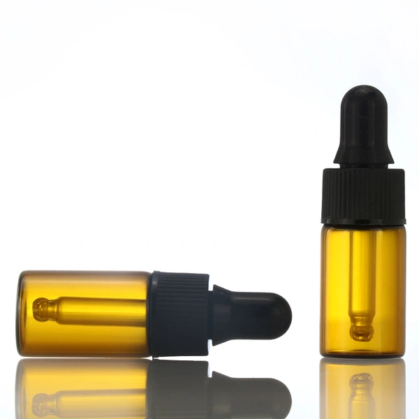 5ml transparent cosmetic glass vial with pipette