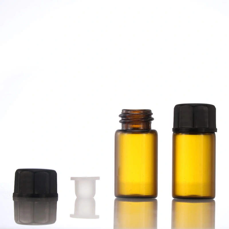 5ml transparent cosmetic glass vial with pipette