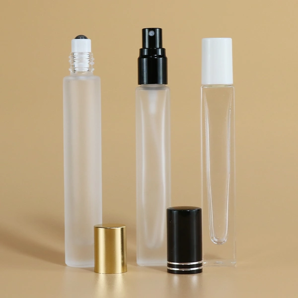 Provide sample 10ml clear perfume spray roll on glass bottles with box