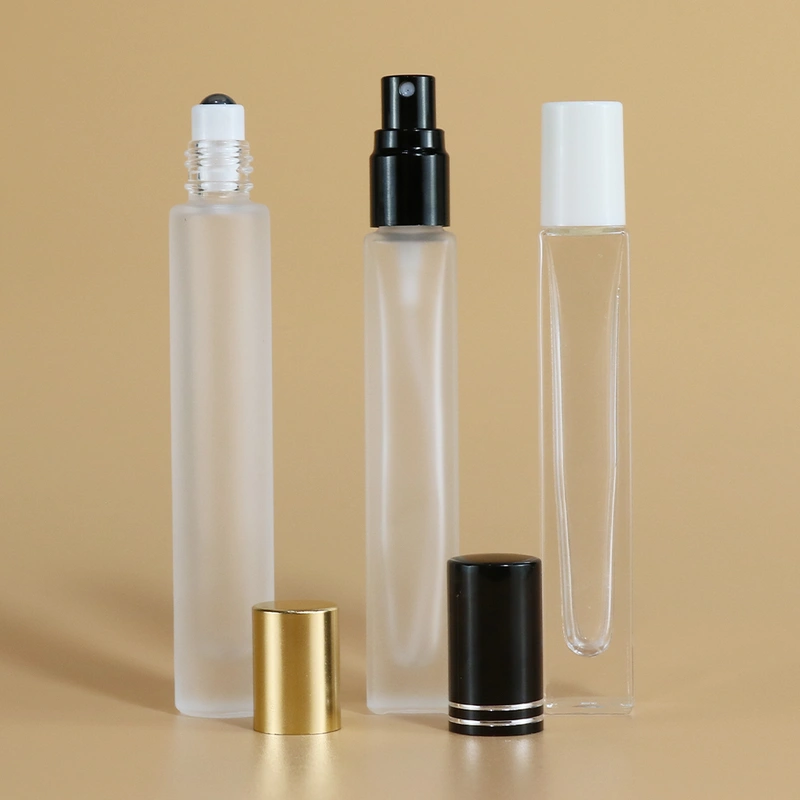 Provide sample 10ml clear perfume spray roll on glass bottles with box