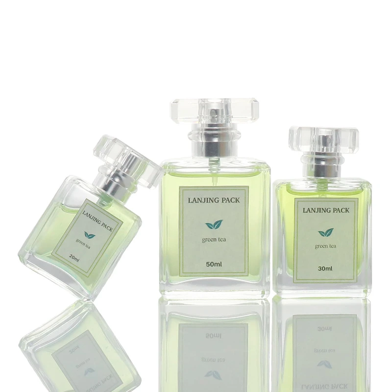 clear flat square empty glass bottle new design perfumes bottle