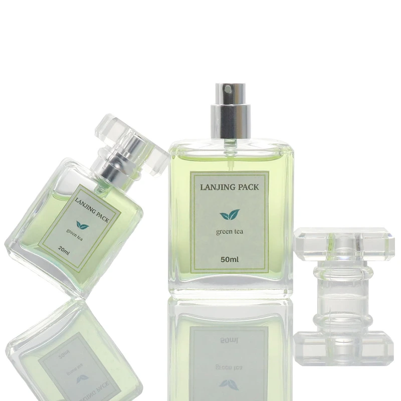 clear flat square empty glass bottle new design perfumes bottle