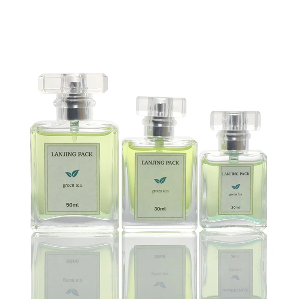 clear flat square empty glass bottle new design perfumes bottle