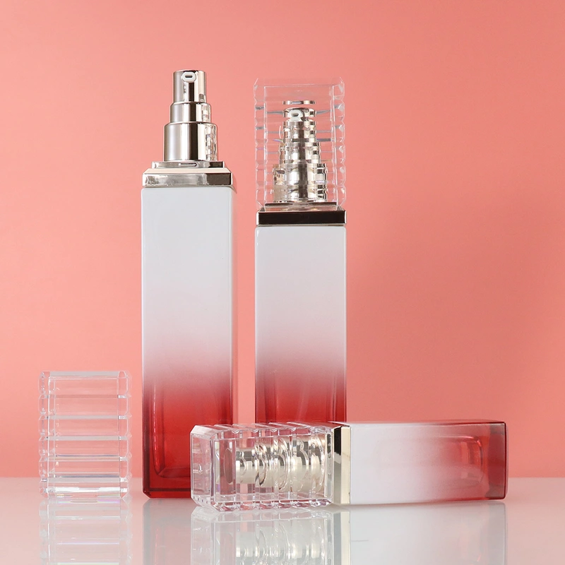 120ml Glass Packaging Glass Pump Bottle Set Cream Container Jars