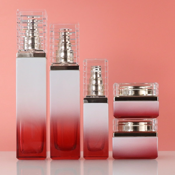 120ml Glass Packaging Glass Pump Bottle Set Cream Container Jars