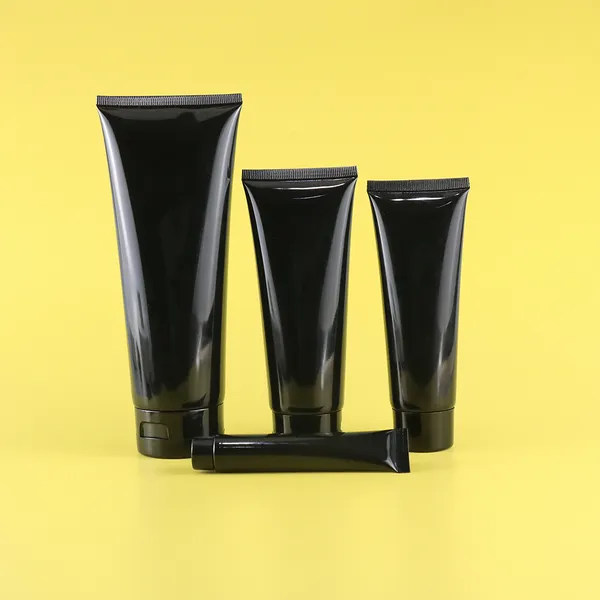Squeeze Cosmetic Hand Cream Plastic Soft Tube Black Packaging