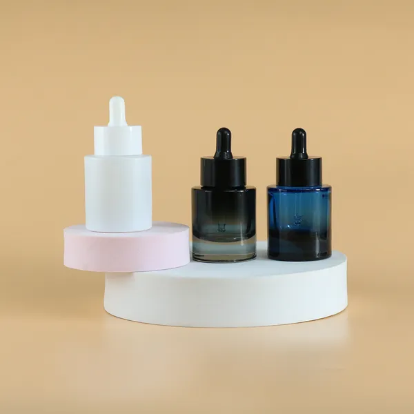 cosmetic glass dropper bottle with rubber dropper