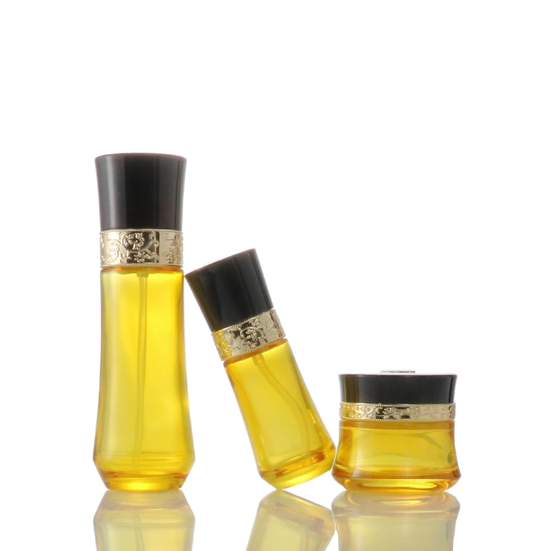 Orange 100ml 120ml Wholesale Luxury Skincare Bottle Jar Set