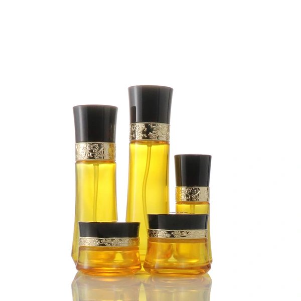 Orange 100ml 120ml Wholesale Luxury Skincare Bottle Jar Set