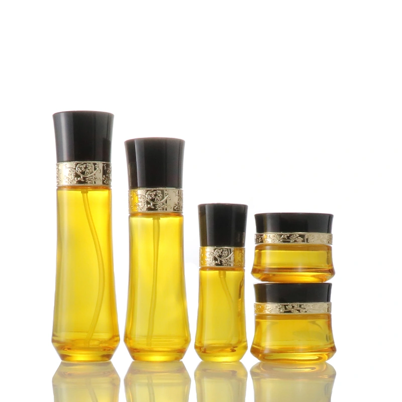 Orange 100ml 120ml Wholesale Luxury Skincare Bottle Jar Set