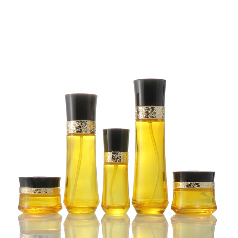 Orange 100ml 120ml Wholesale Luxury Skincare Bottle Jar Set