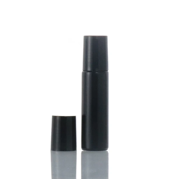 Customized wholesale 10ml matte black frosted glass roll on bottle