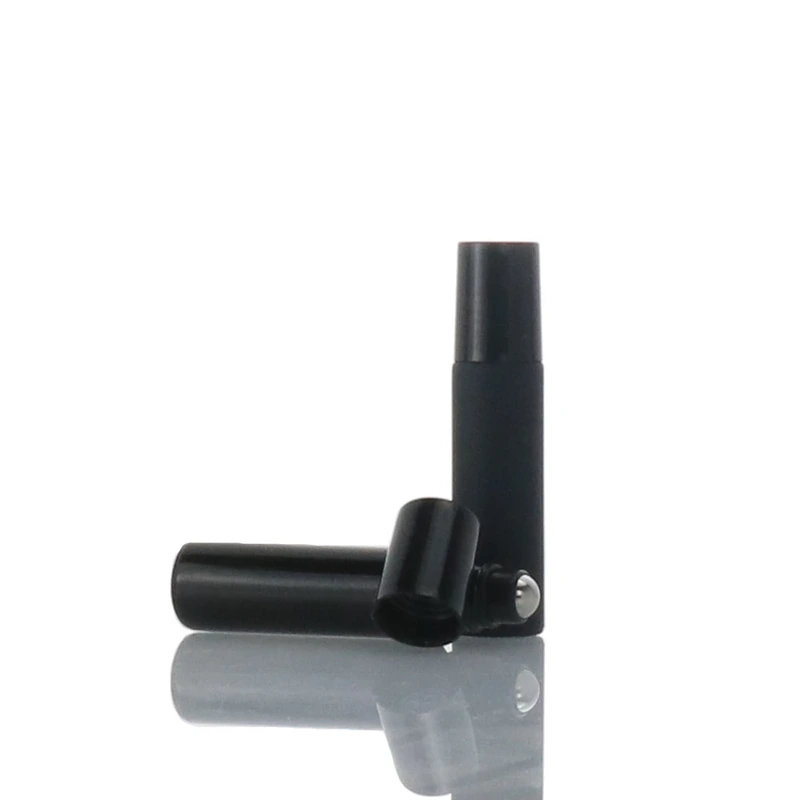 Customized wholesale 10ml matte black frosted glass roll on bottle