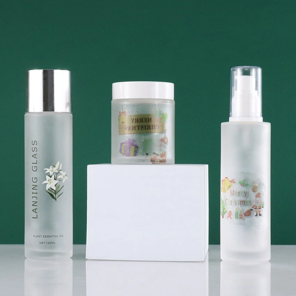 Custom 3D printing wholesale glass bottle matte color cosmetic bottle