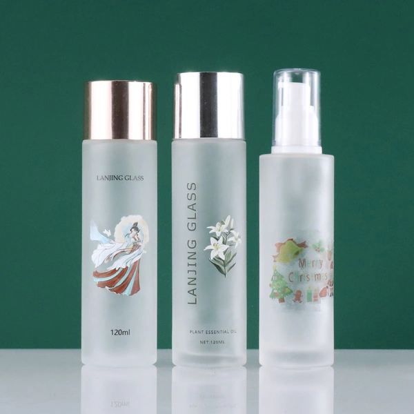 Custom 3D printing wholesale glass bottle matte color cosmetic bottle