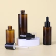 Luxury  Amber Skincare  Face Cream Lotion Glass Dropper Bottle