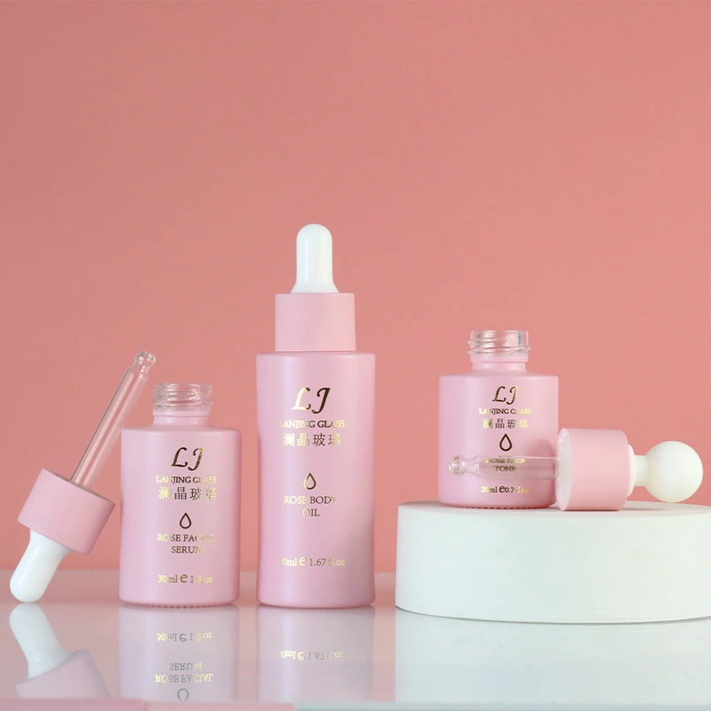 Wholesale Pink Frosted Cosmetic Packaging Set 