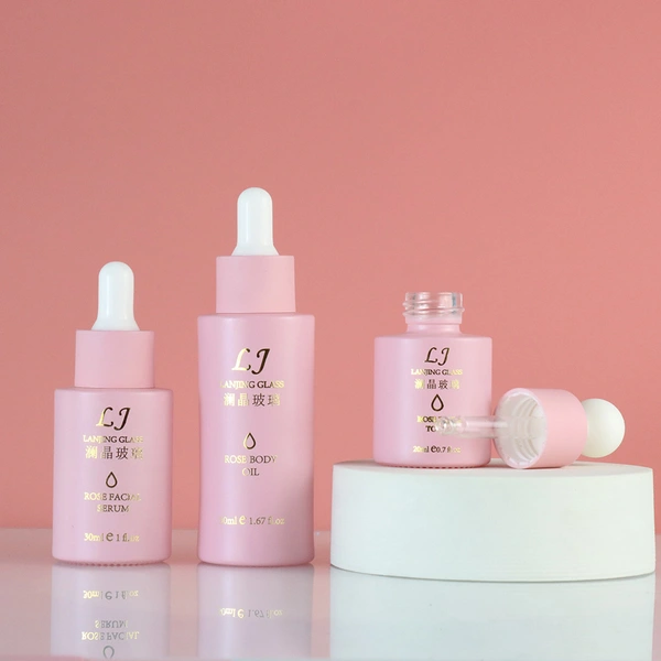 Wholesale Pink Frosted Cosmetic Packaging Set 