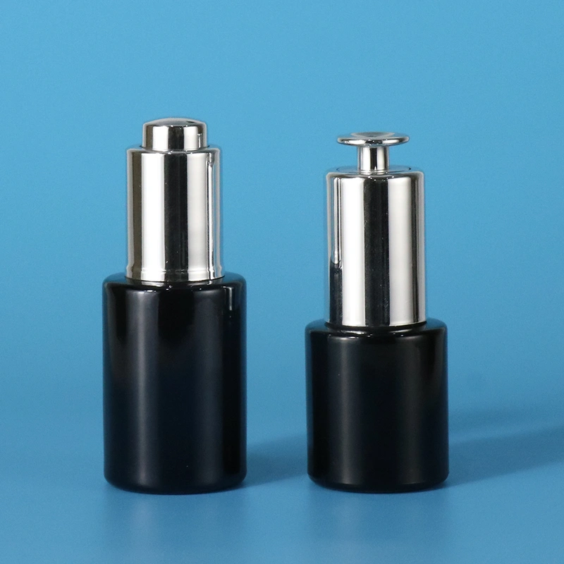 Wholesale 20ml 30ml 40ml 60ml round black olive oil bottle glass