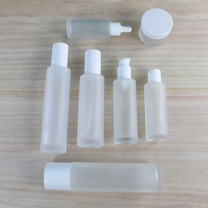 Spray Glass Lotion Pump Bottle Set For Skin Care Product