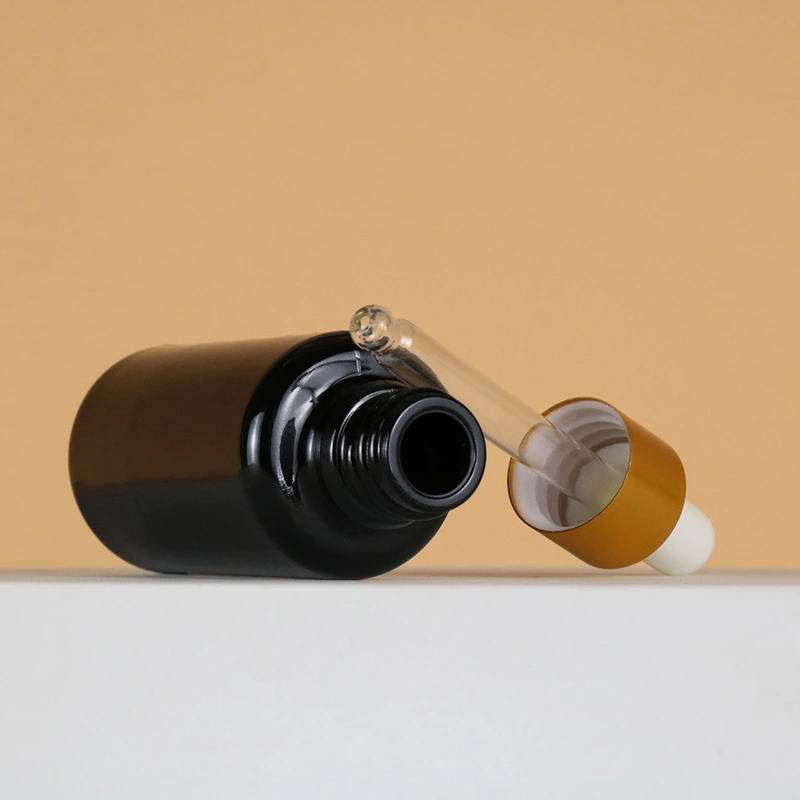  Black Beard Hair Essential Oil Serum Glass Dropper Bottle