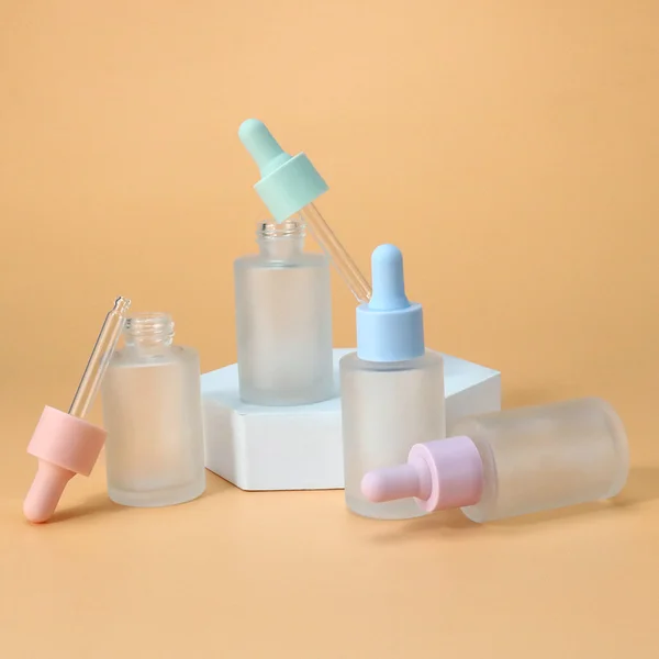 cosmetic face serum glass dropper bottle