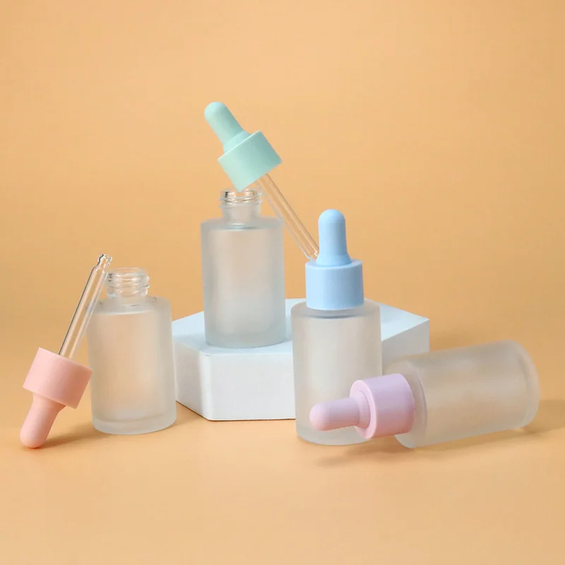 cosmetic face serum glass dropper bottle