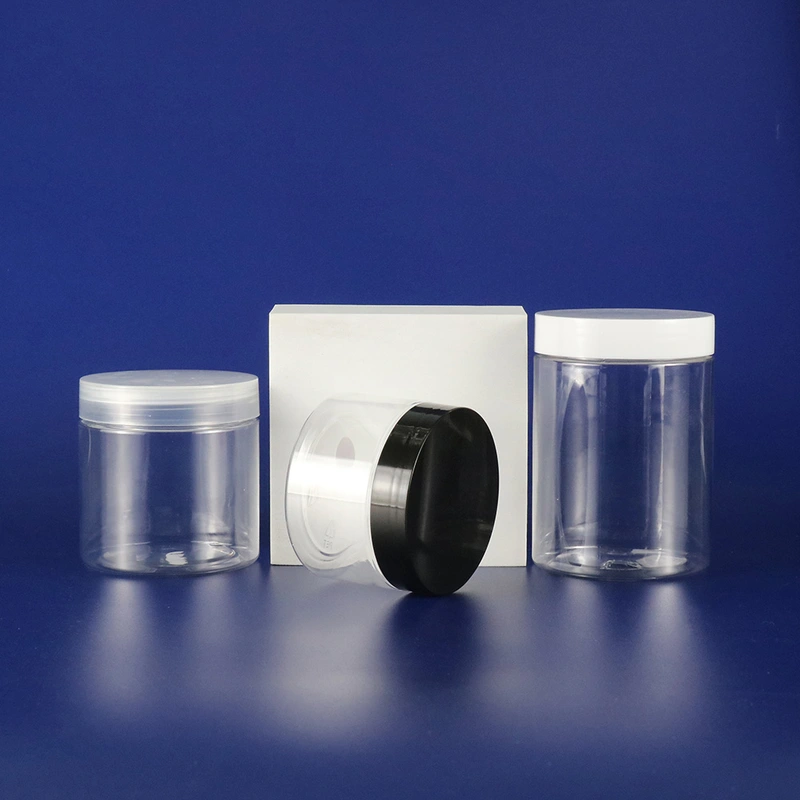 Transparent Body Cosmetic Plastic Jar With Lip Cap