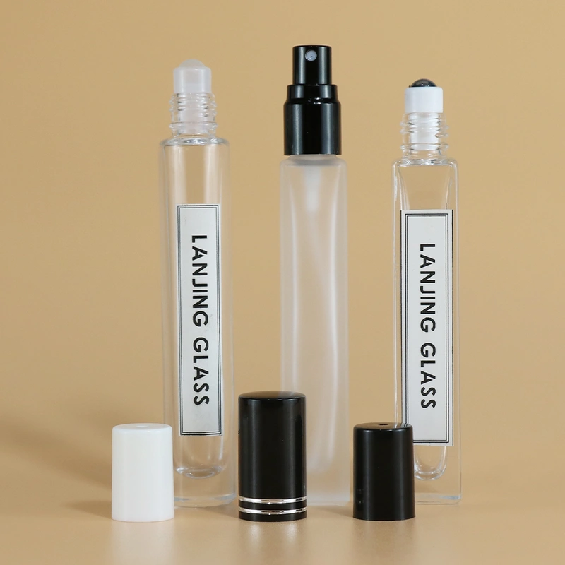 Empty  Transparent Perfume Square Spray Glass Bottle