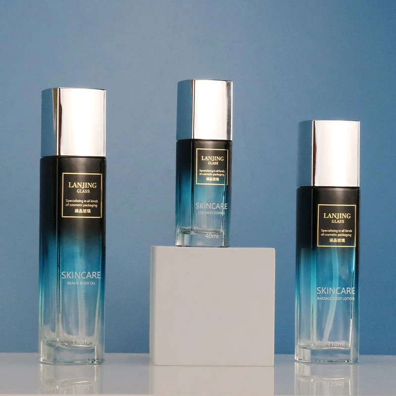 Hot 30g 50g 40ml 110ml 130ml Blue Cosmetic Hair Set Bottles