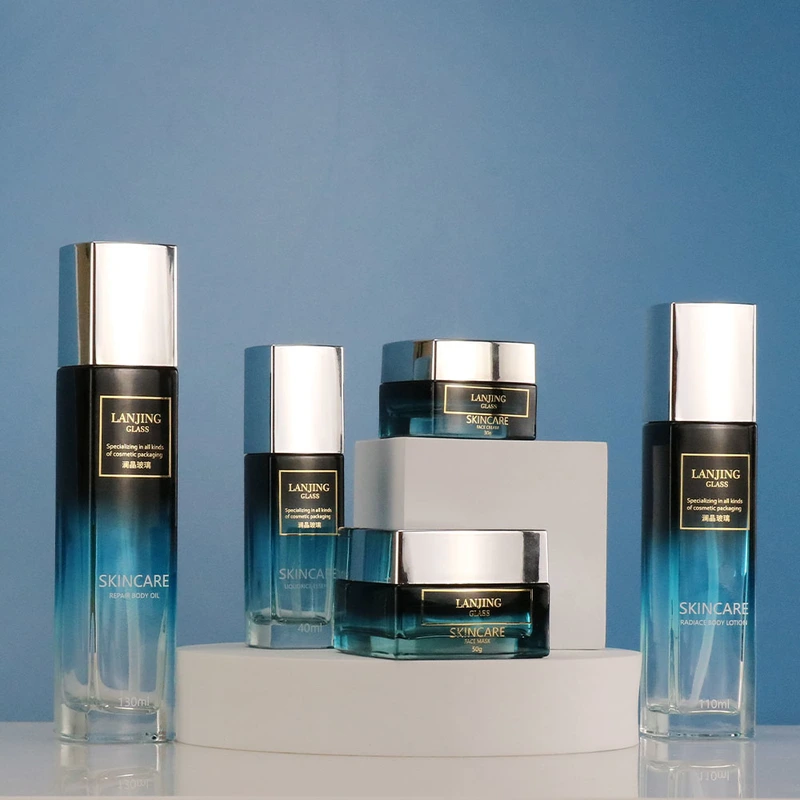 Hot 30g 50g 40ml 110ml 130ml Blue Cosmetic Hair Set Bottles