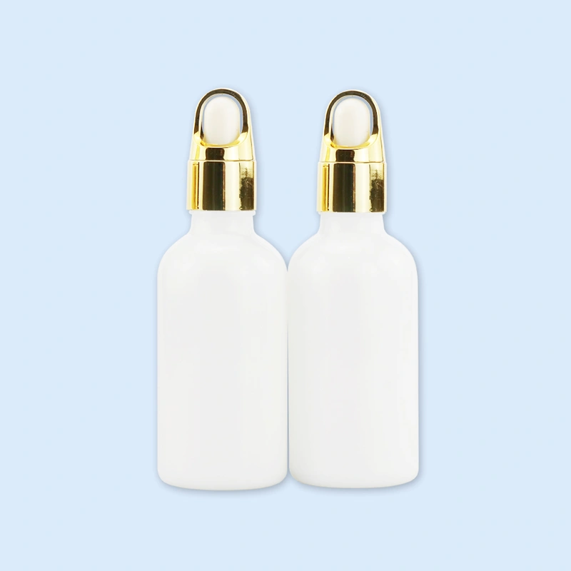 whiteware glass bottle with dropper lids