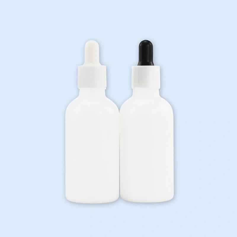 whiteware glass bottle with dropper lids