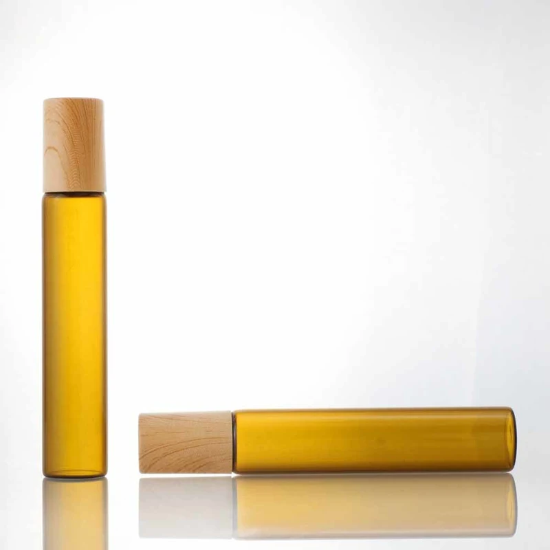 wholesale custom 10ml amber glass roll on bottle
