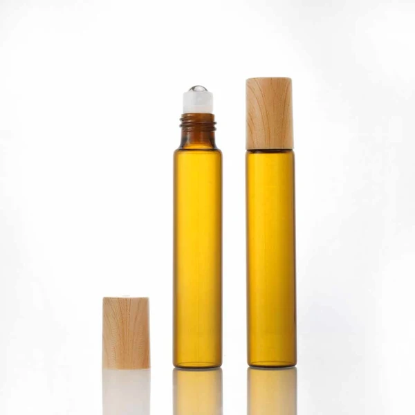 wholesale custom 10ml amber glass roll on bottle