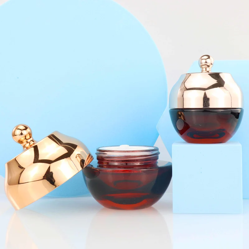 red cosmetic glass bottle set skincare packaging for cosmetic