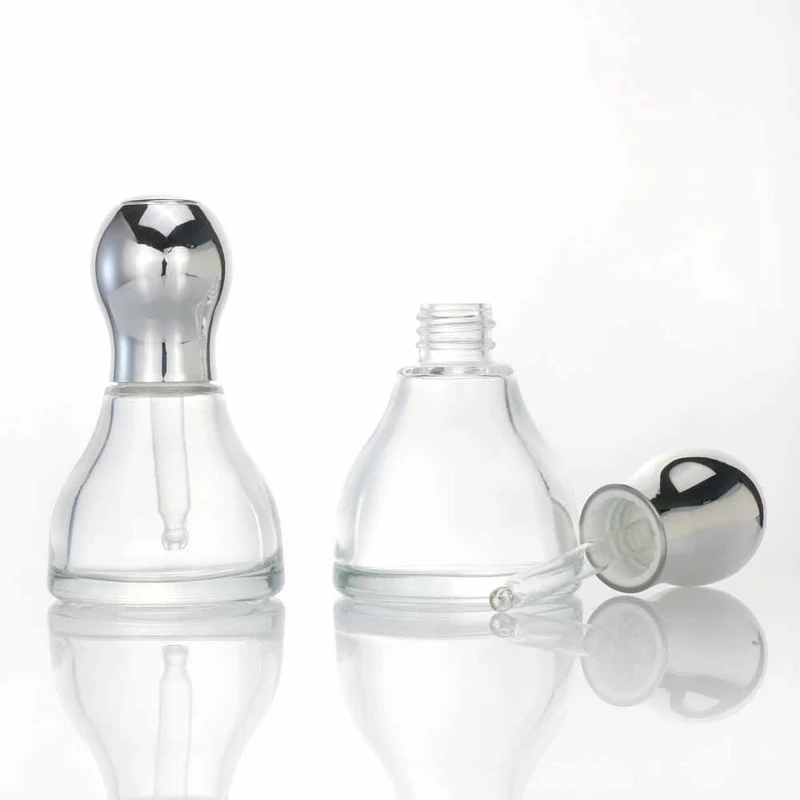 transparent serum glass dropper bottle