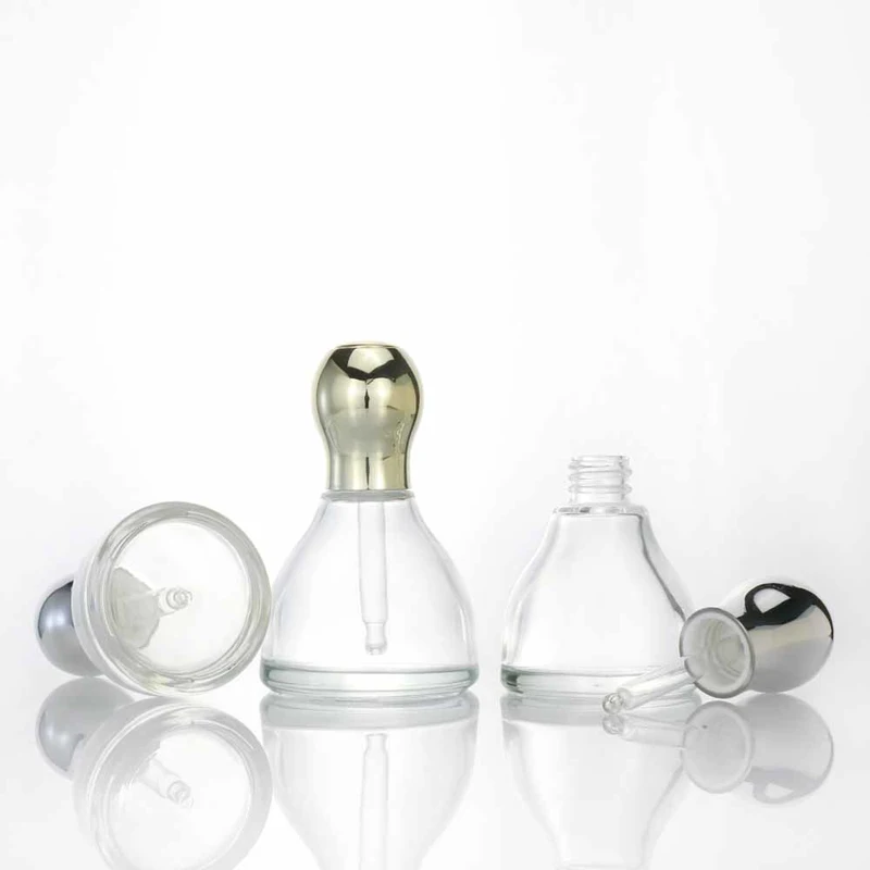transparent serum glass dropper bottle