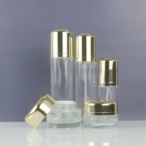 Cosmetic glass bottle set skincare cosmetic bottle packaging container