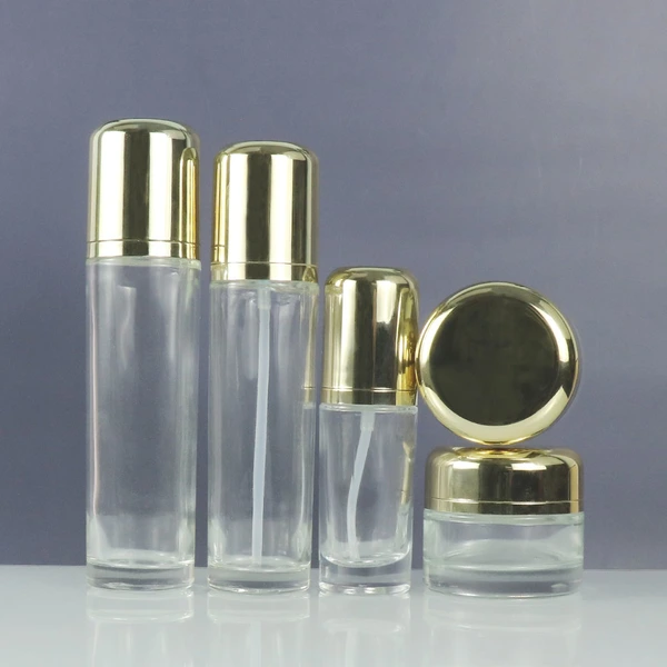Cosmetic glass bottle set skincare cosmetic bottle packaging container