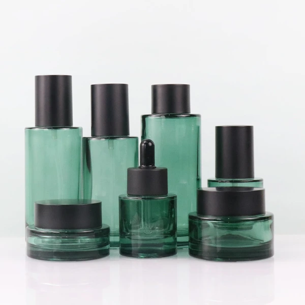 Luxury glass bottle set skincare container packaging glass bottle jar