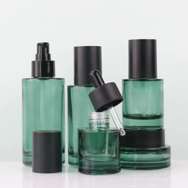 Luxury glass bottle set skincare container packaging glass bottle jar