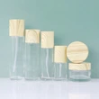 wooden jar pump bottle serum package cosmetic bottles set 