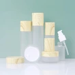 wooden jar pump bottle serum package cosmetic bottles set 