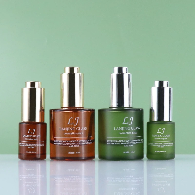 transparent glass serum bottle