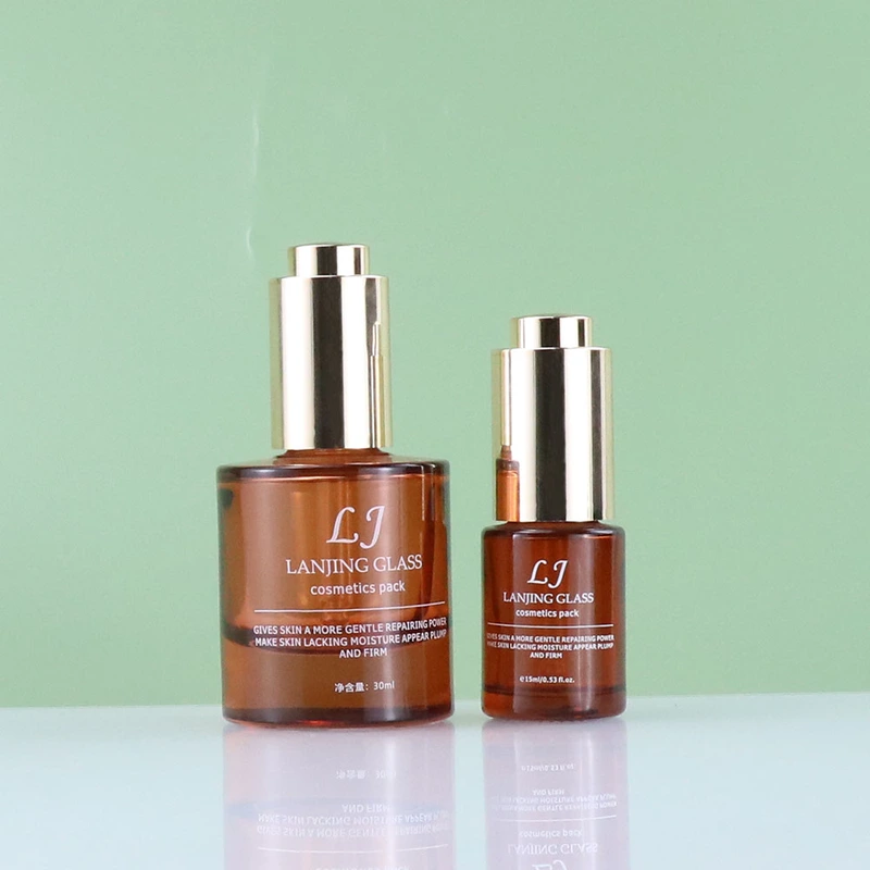 transparent glass serum bottle