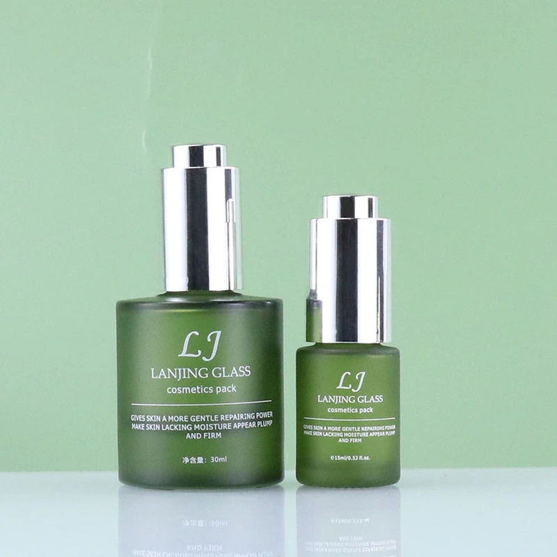 transparent glass serum bottle