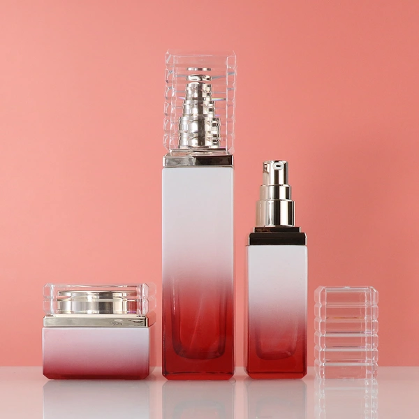 bottle with press pump  cream lotion glass  press pump dispenser