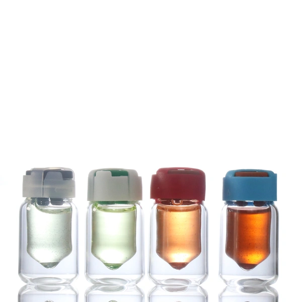 low price glass bottle vial glass with rubber head  double wall glass 